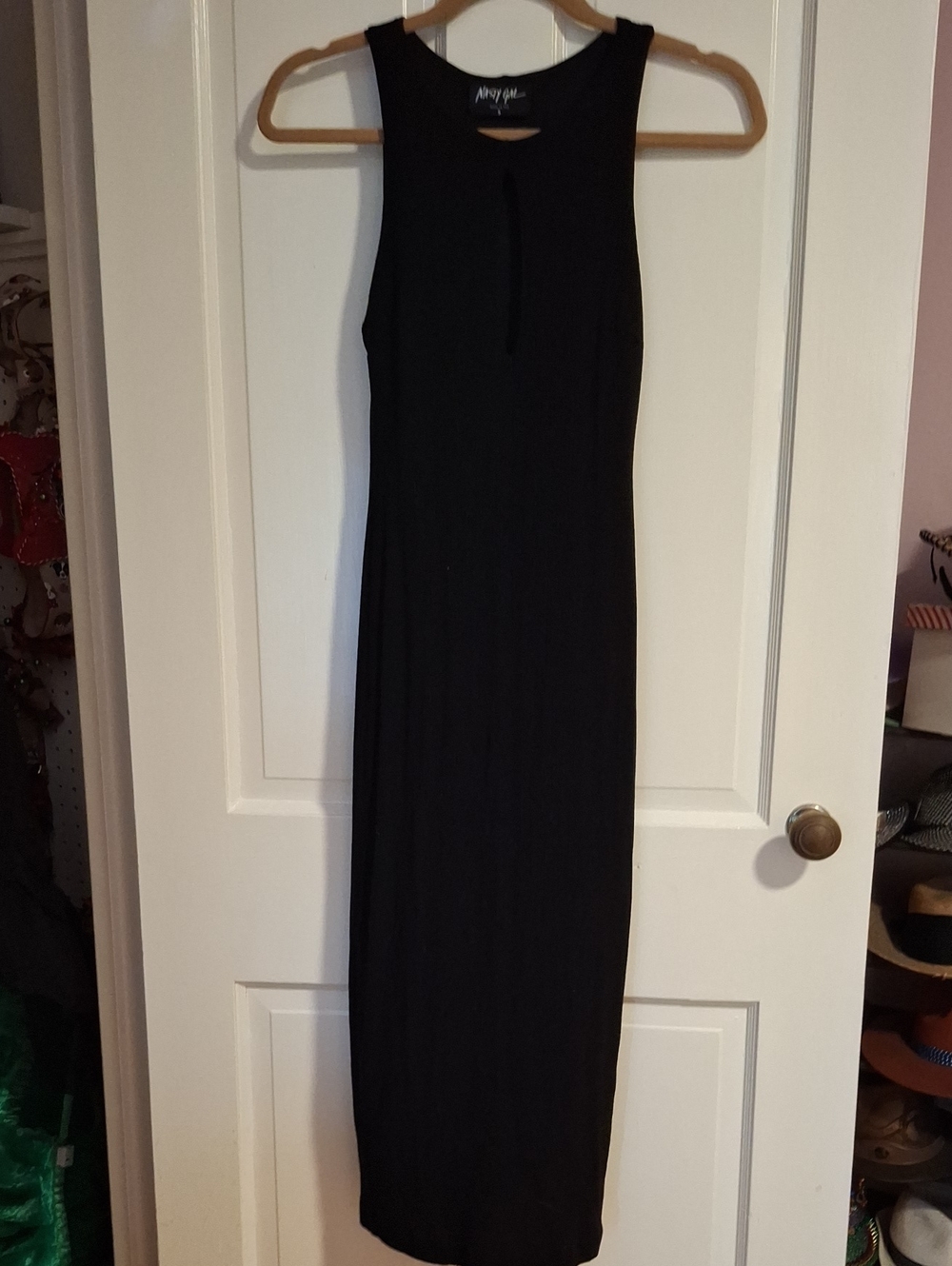Black Sleeveless Maxi with Keyhole Neck
